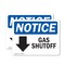 Signmission Gas Shutoff (Down Arrow) Sign With Symbol, 5 in W x Rectangle, Vinyl Decal OS-2PACK-NS-D-35-L-13022 - alternate 1